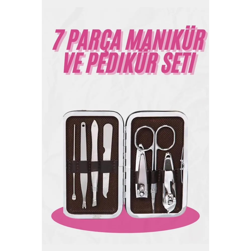 Deri Çanta Hediyeli 7 Parça Manikür-Pedikür Tırnak Bakım Seti