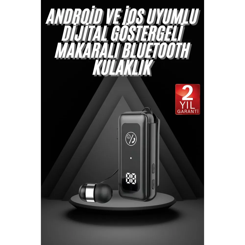 Makaralı Bluetooth Kulaklık Telefon Uyumlu Makaralı TF Kart Girişli Güç Göstergeli