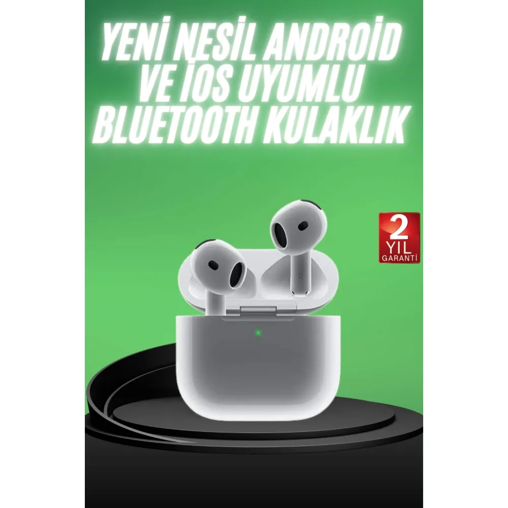 Yeni Nesil Bluetooth Kulaklık Beyaz Çağrı Cevaplayabilen Kablosuz