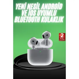 Yeni Nesil Bluetooth Kulaklık Beyaz Çağrı Cevaplayabilen Kablosuz