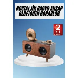 Gramafon Radyo Bluetooth Hoparlör Nostaljik Radyo FM Radyo