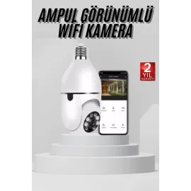 Wifi Güvenlik Kamerası 360 Derece Dönebilen Harekete Duyarlı Gece Görüşlü Ampul