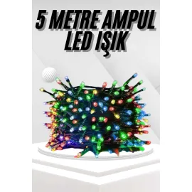 Ledli Fişli Led Dekor Lambası 5M RGB Yılbaşı Ağacı Işığı