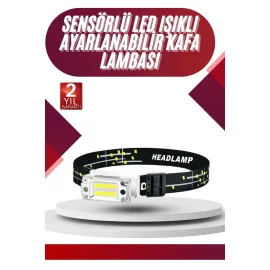 Yüksek Işıklı Şarjlı ve Sensörlü LED Kafa Lambası Kamp Lambası