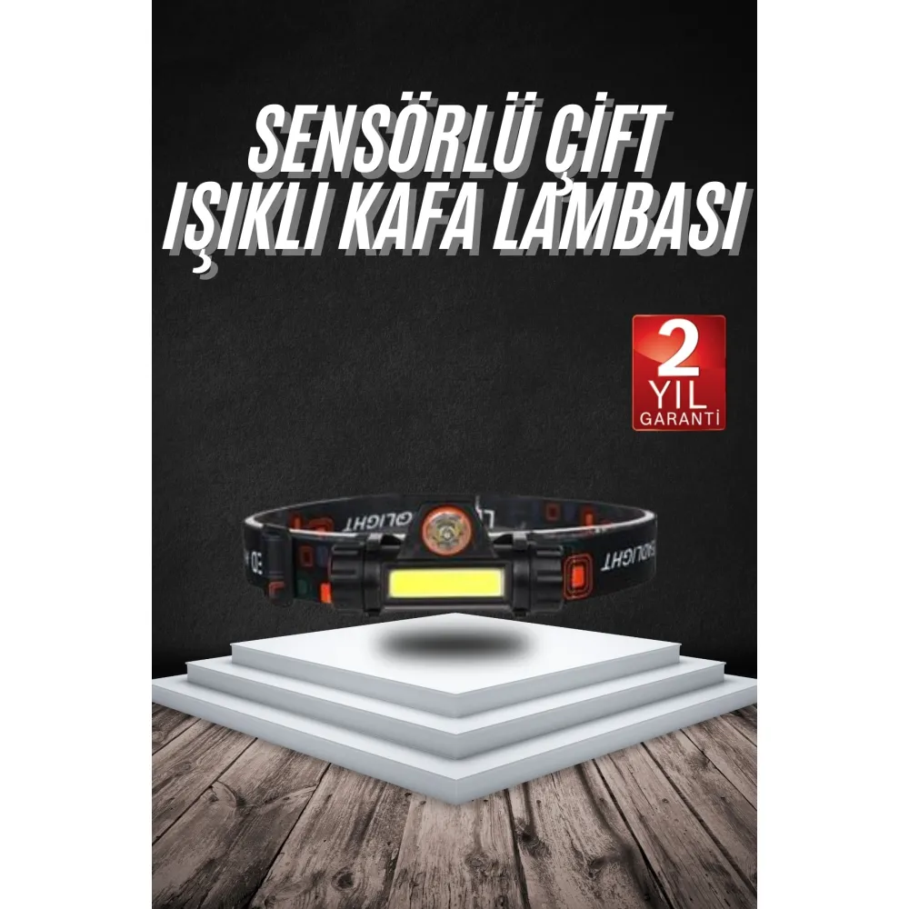 Kafa Lambası Çalışma Işığı Süper Parlak Mıknatıslı Lityum Lion Pilli