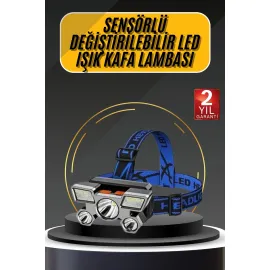 Kafa Lambası 800 Lümen 4 Mod Yüksek Işık Flaşörlü Şarjlı Led Lamba