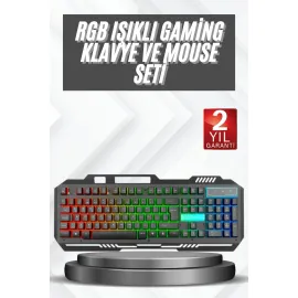 Işıklı Oyuncu Q Klavye Mouse Seti Siyah Gaming Oyuncu Klavye
