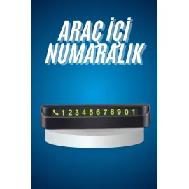 Araç İçi Numaratör Numaralık Oto Cam Kartı Fosforlu Numaratör