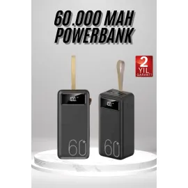 Powerbank 60.000 Mah Taşınabilir Şarj Hızlı El Fenerli Dijital Göstergeli