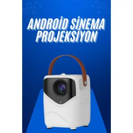 HD Ayaklı Portatif Projeksiyon Cihazı Android İşlemcili Sinema Projektörü
