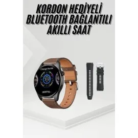 Akıllı Saat Yuvarlak Ekran Sesli Görüşme Özellikli Siyah Akıllı Unisex Kol Saati