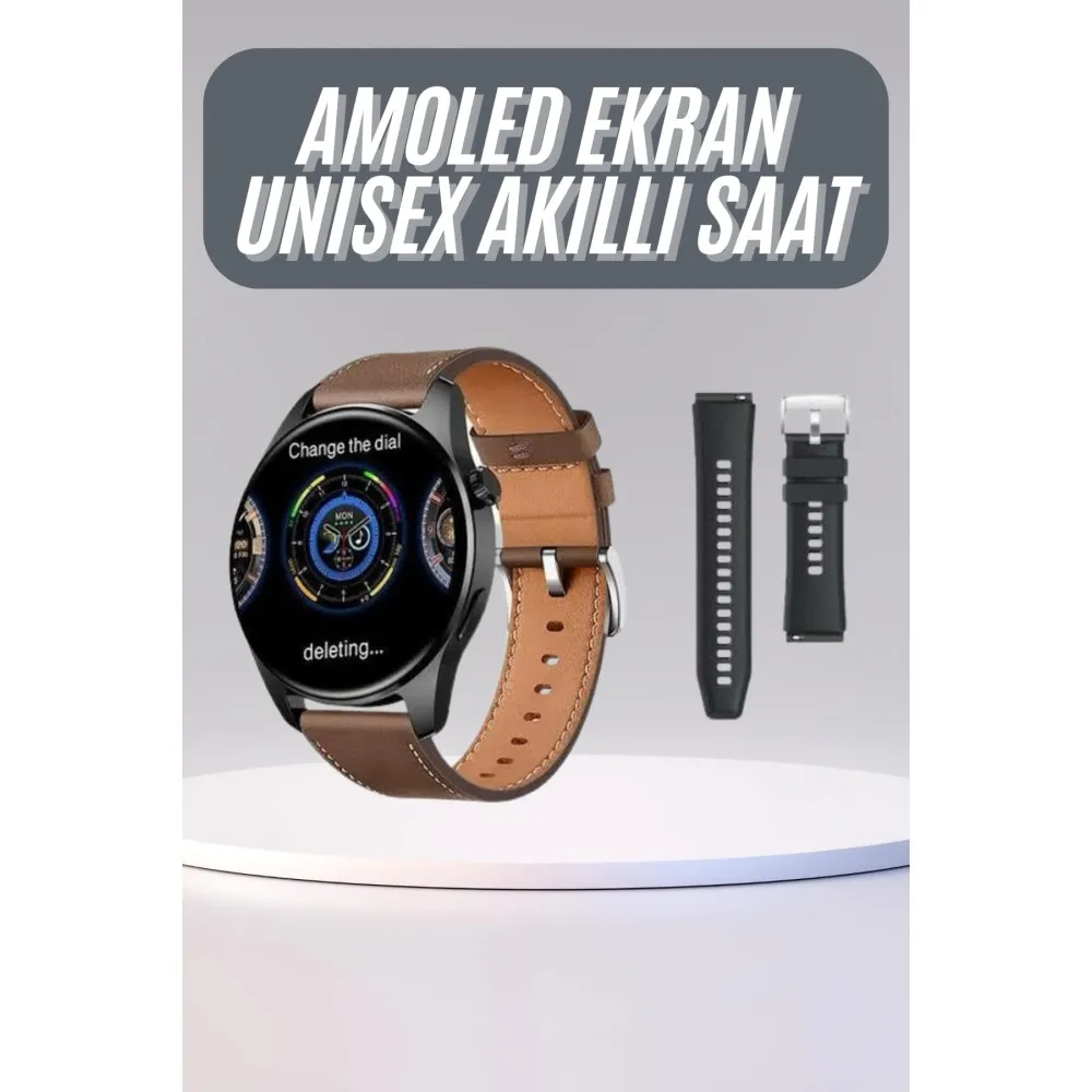 Yuvarlak Kasa 46Mm Akıllı Saat Android Ve Ios Uyumlu Uyku Ve Sağlık Takibi