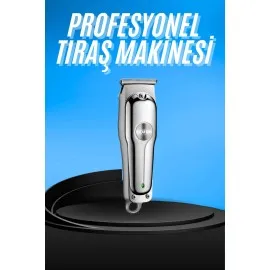 Paslanmaz Çelik Bıçaklı Kablosuz Şarjlı Dijital Göstergeli Tıraş Makinesi