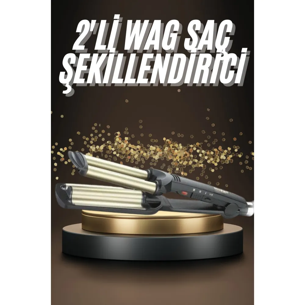 İkili Wag Maşa Saç Şekillendirici Seramik Kaplama Isı Ayarlı