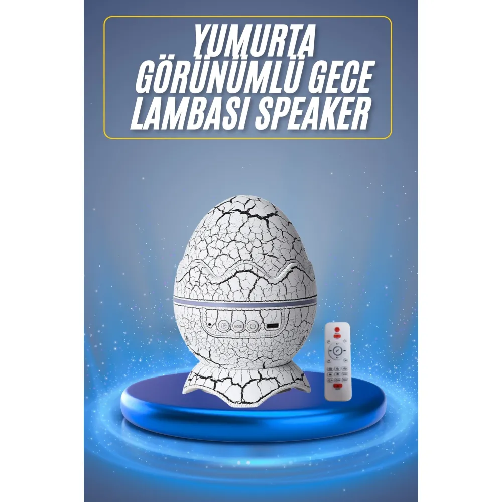 Bluetooth Hoparlör Dinozor Yumurtası Gece Masa Lambası Projektör