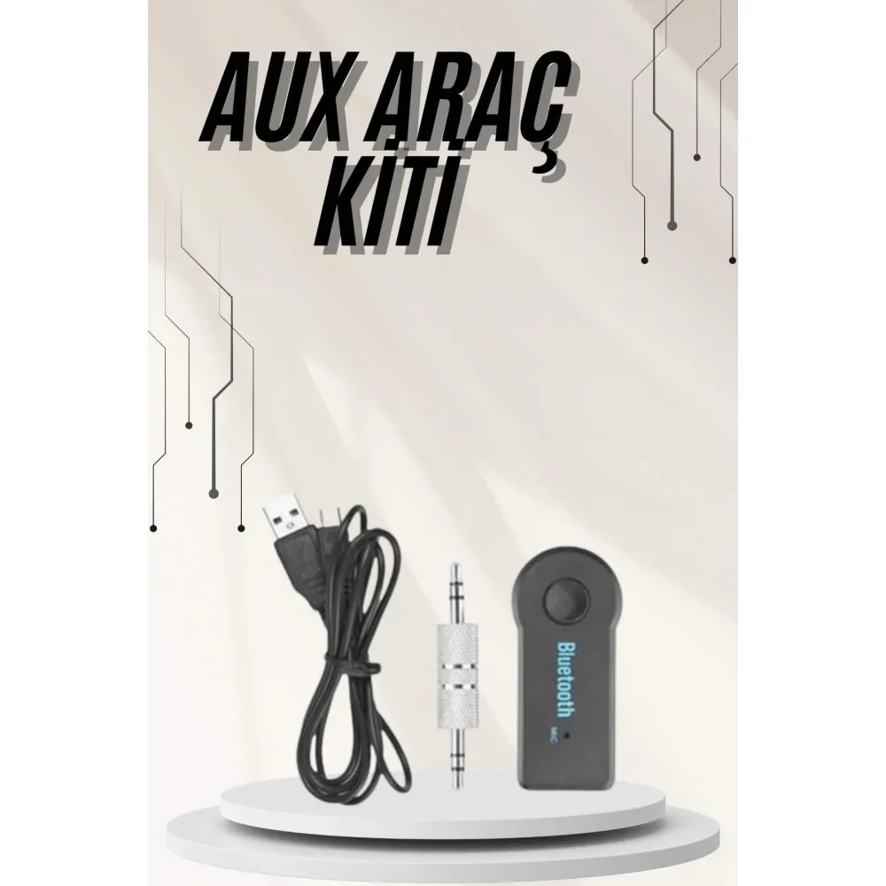 Yeni Nesil Bluetooth Aux Araç Kiti Siyah TV Tablet Telefon Araç Araba