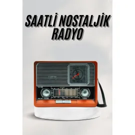 Vintage Nostaljik Radyo AUX USB SD Kart Girişli Şarjlı Bluetooth Bağlantılı
