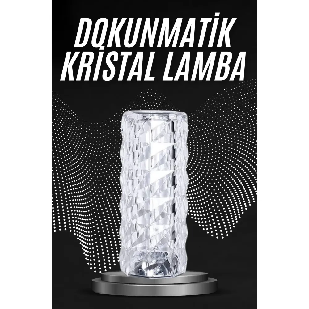 Kristal Lamba Masa Lambası Şarjlı Masa Lambası Dokunmatik Sensör Usb Şarjlı