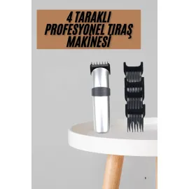 Yeni Nesil Profesyonel Şarjlı Saç Sakal Tıraş Makinesi Ayarlanabilir 4 Taraklı