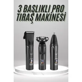 Dijital Göstergeli 3 Başlıklı Tıraş Makinesi Islak Kuru Lazer Öncesi Günlük