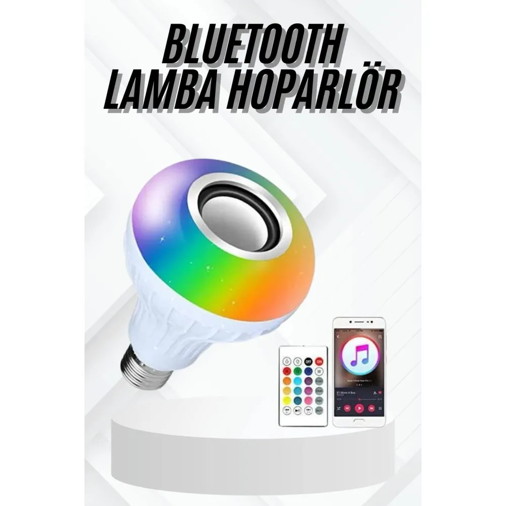 Lamba Hoparlör Ampül Görünümlü Renk Değiştirebilen Android Ve İos Uyumlu