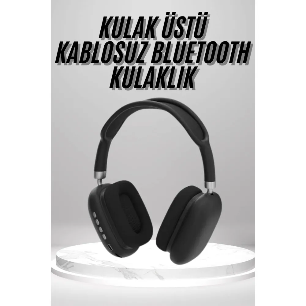 Kulak Üstü Kablosuz Bluetooth Kulaklık Yumuşak Süngerli Sd Kart Girişli