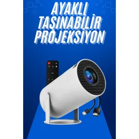 Taşınabilir Projeksiyon Ayaklı Projektör Android Uyumlu HDMI Girişli