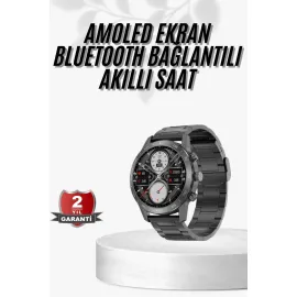 Erkeklere Özel Akıllı Saat Çelik Kordon Bluetooth Bağlantılı İOS ve Android Uyumlu