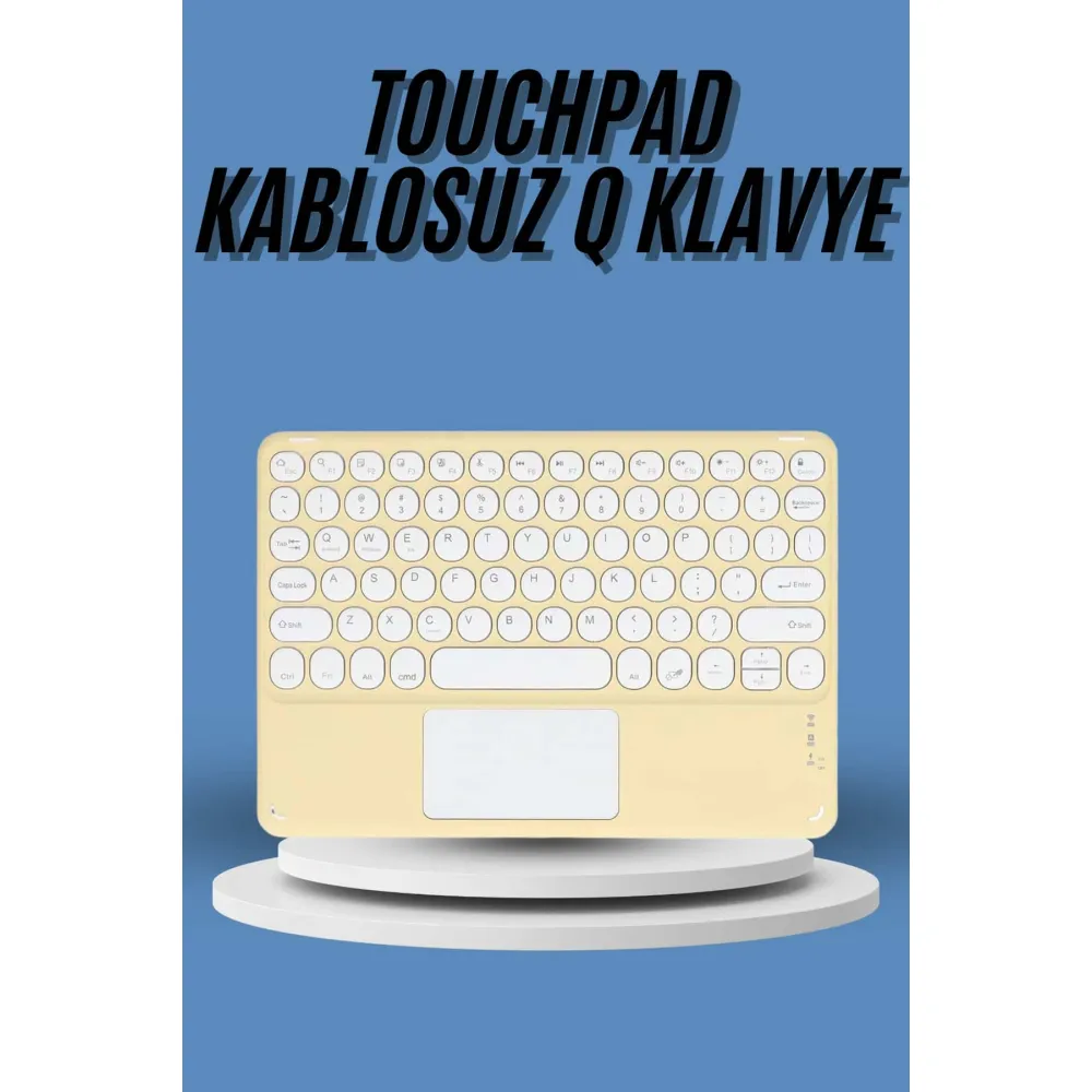 Touchpad Tüm Cihazlara Uyumlu Bluetooth Klavye Touchpad Slim Kablosuz Wifi Q Klavye