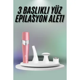 Yüz, Kaş ve Tüm Vücut Epilasyon Aleti3 Başlıklı Epilatör Tüm Cilt Tiplerine Uygun
