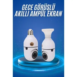 Gece Görüşlü Akıllı Dönebilen Ev Kamerası Ampül Kamera