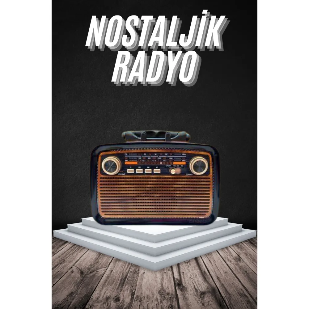 Eskitme Nostalji Tasarımlı Bluetoothlu Nostalji Radyo Ahşap Nostaljik Görünümlü