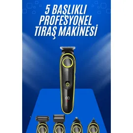 Tıraş Makinesi Şarjlı 5 Başlıklı Burun ve Kulak Temizleme