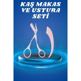 Profesyonel Taraklı Kaş Usturası ve Kaş Makası Bıyık Alma Kaş Usturası