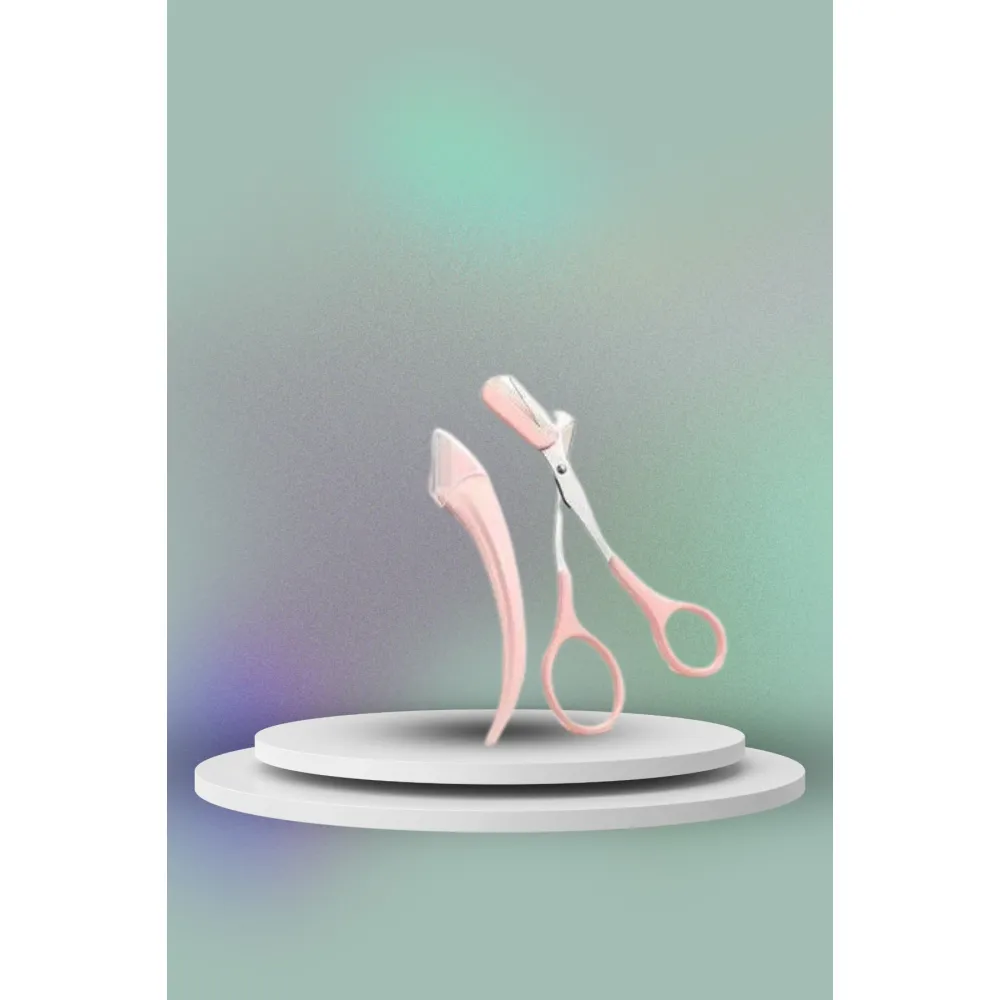 Taraklı Kaş Bıyık Makası Ve Kaş Ustura Seti Kaş Bıyık Tüy Alma Epilasyon Aleti 2'li Set