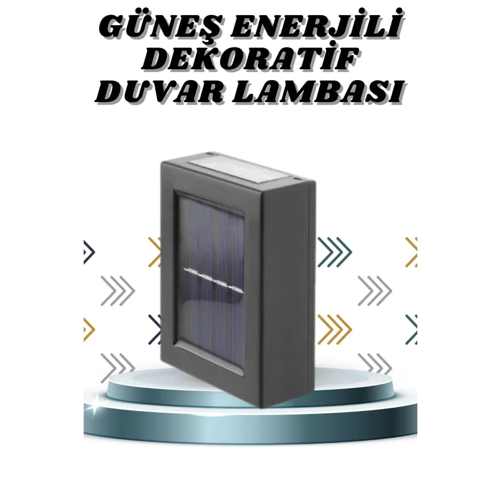 Solar Lamba Dekoratif Aplik Su Geçirmez Led Işıklı Duvar Lambası
