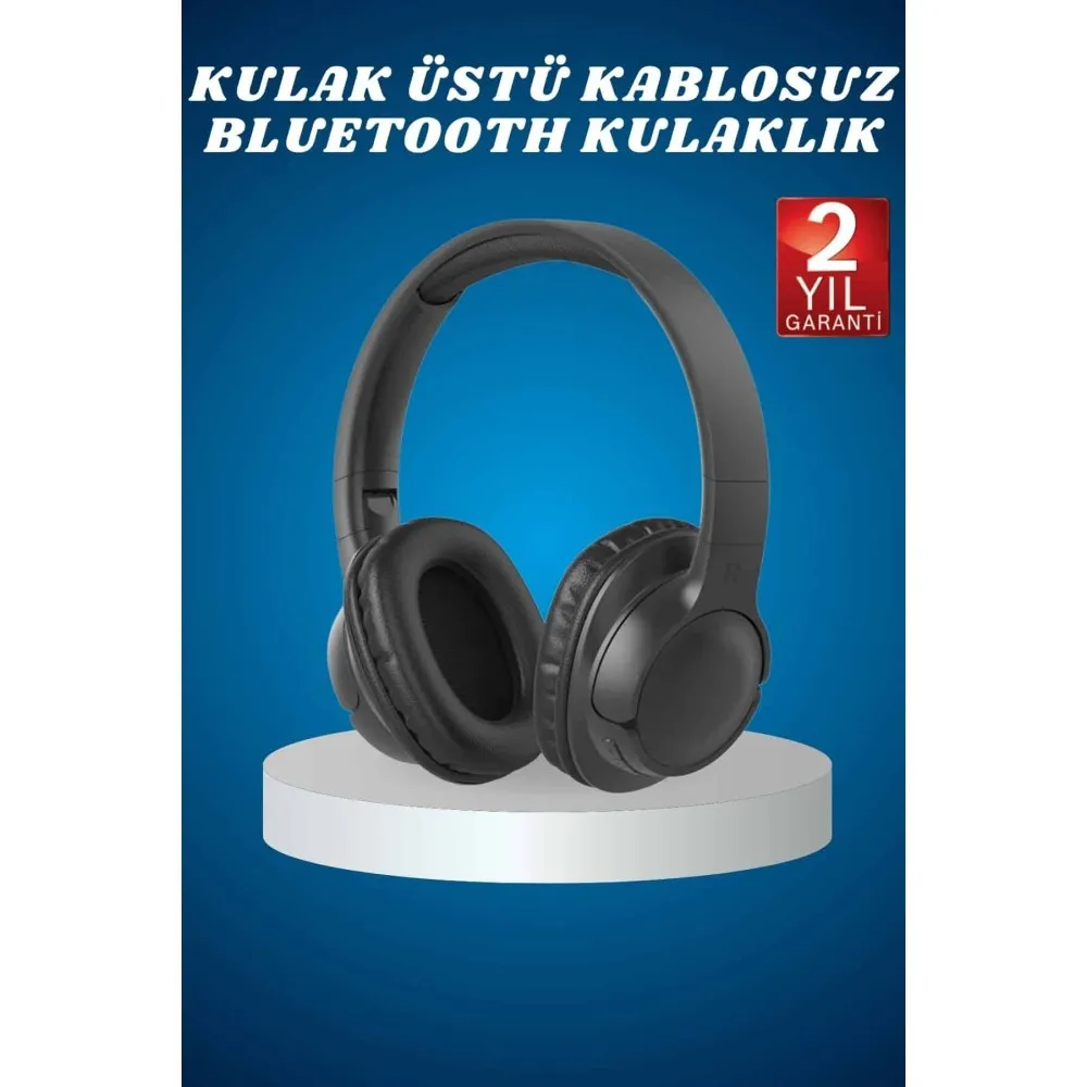 Kulak Üstü Kablosuz Bluetooth Kulaklık Yüksek Ses Kaliteli Anc Özelliği