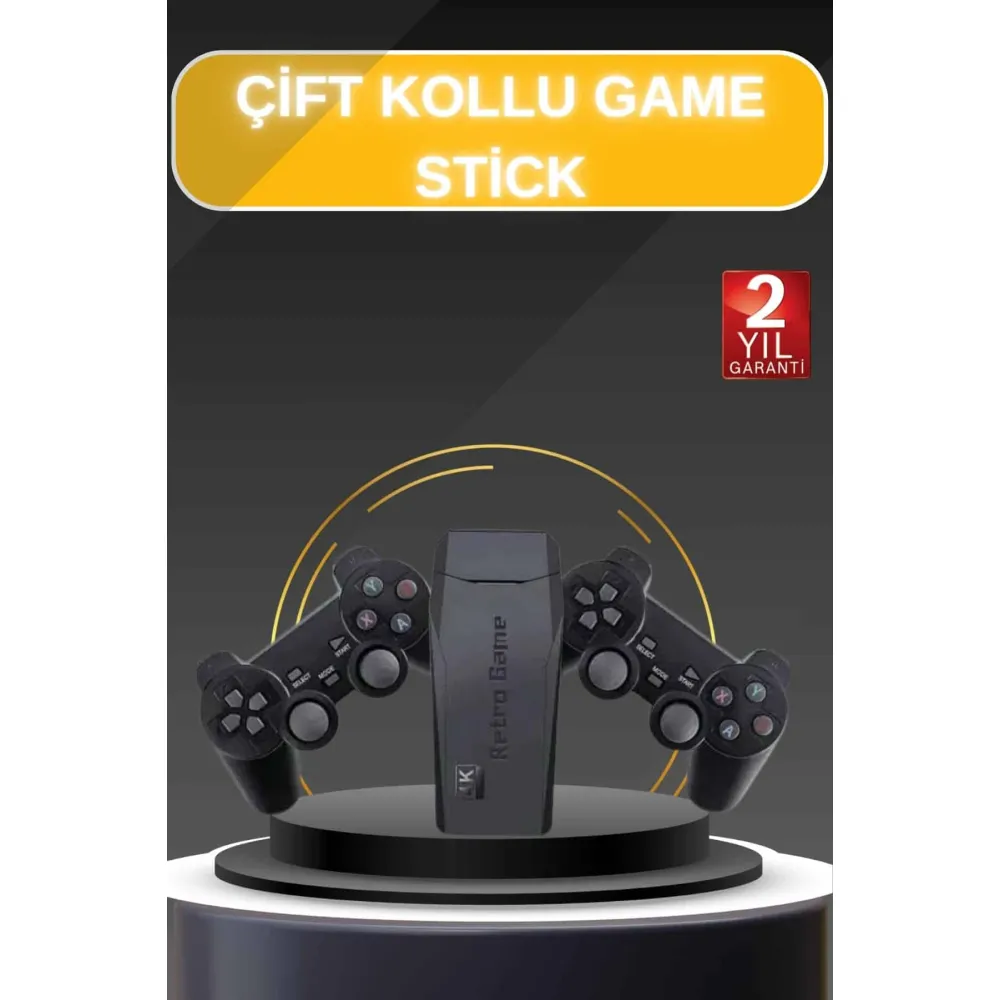 Game Stick El Atarisi 2.4g Kablosuz Çift Kol Oyunlar 4k Game Stick 3500 Oyunlu Atari Uyumlu