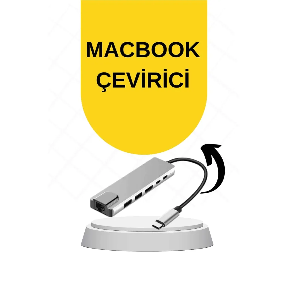 Macbook Pro/air Uyumlu USB Type-C 8 In 1 Hub Dönüştürücü Çevirici Çoklayıcı USB Hdmı Micro Sd 8 Girişli