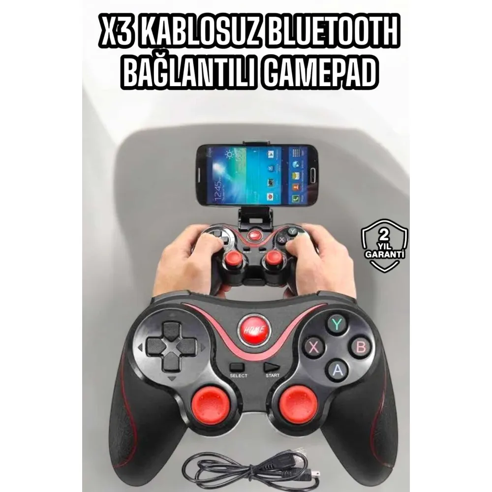 Game Stick Android Uyumlu Gamepad X3 Standlı Oyun Kolu Bluetooth Bağlantılı