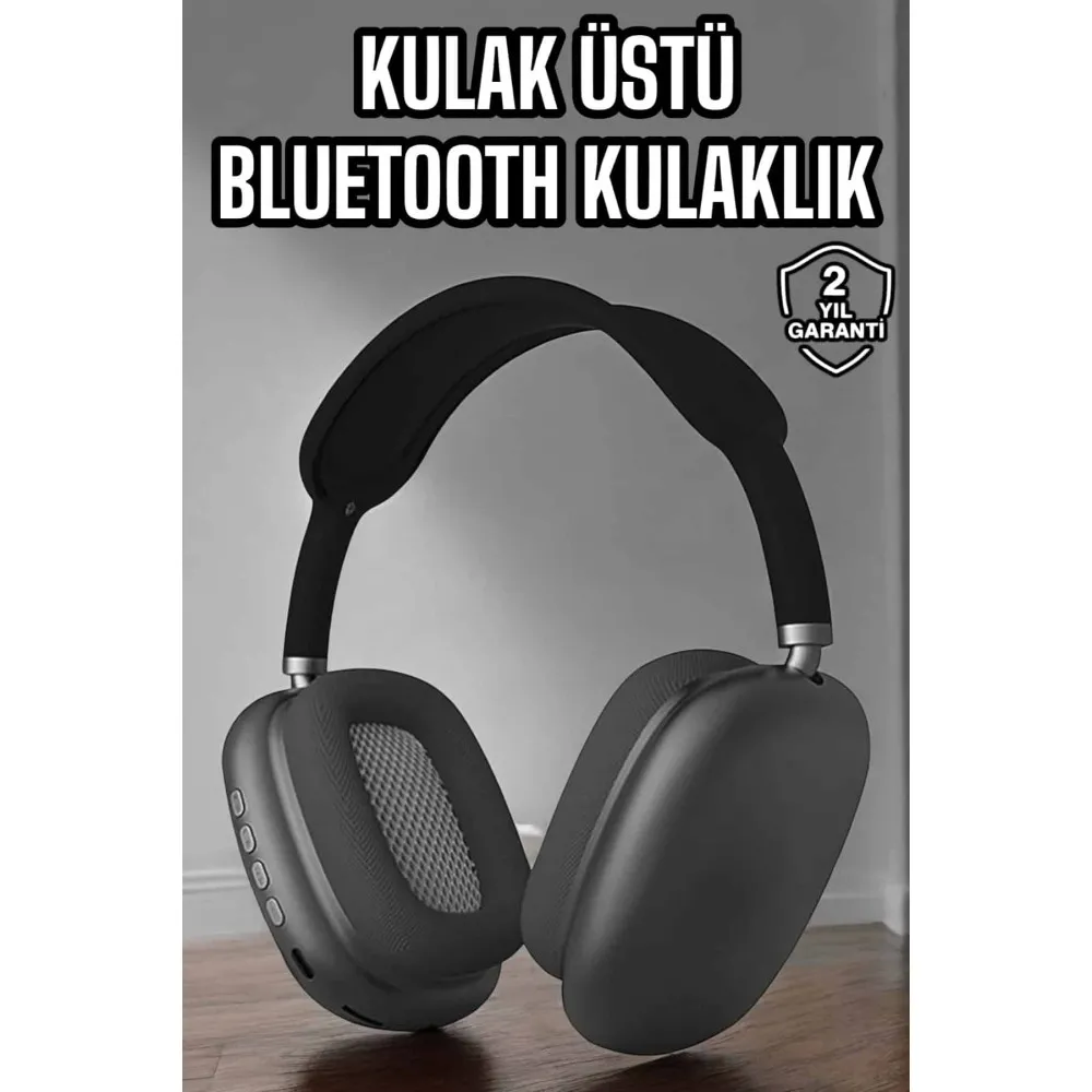 P9 Plus Hi-Fi Ses Kalitesi Ayarlanabilir Mikrofonlu Bluetooth Kulaklık Siyah