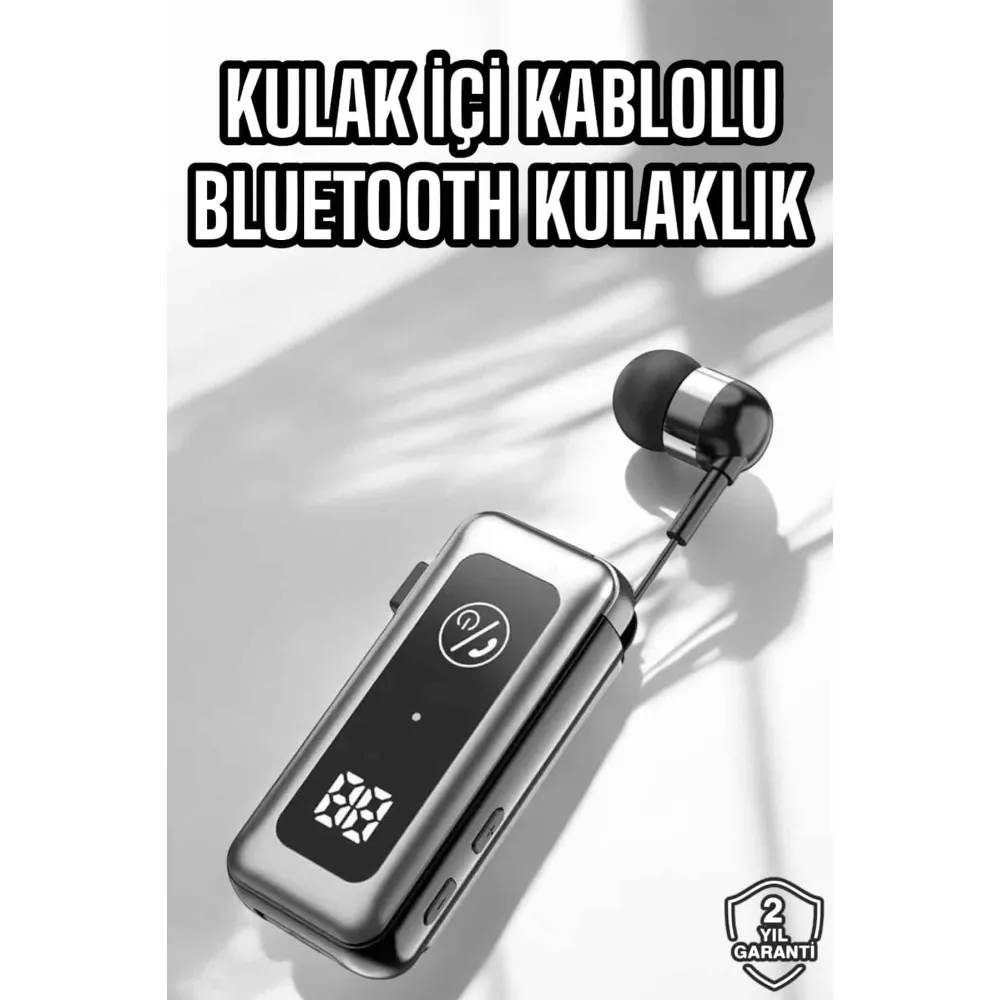 Makaralı Bluetooth Kulaklık Kulak İçi Dijital Göstergeli Yüksek Ses Kaliteli