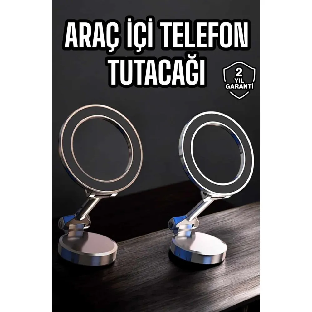 Telefon Tutucu Tüm Arabalara Uyumlu Araç İçi Katlanabilir Manyetik Tasarım