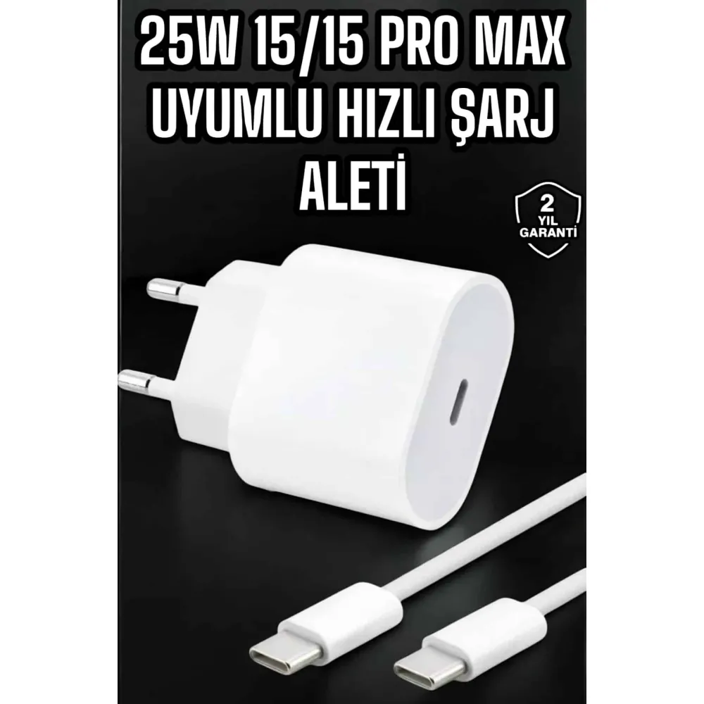 Güç Adaptörü ve Kablosu Şarj Aleti 15/15 Pro Max Uyumlu Hızlı Şarj