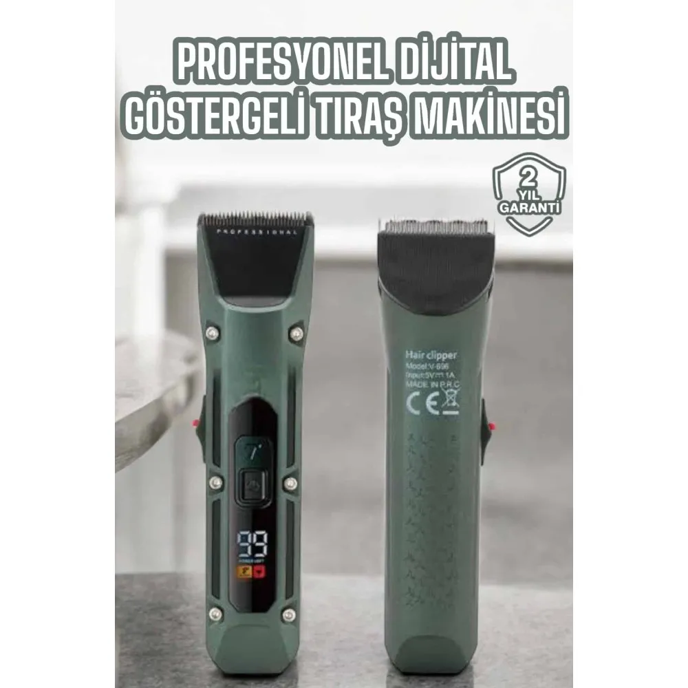 Tıraş Makinesi Dijital Göstergeli Turbo Motor Paslanmaz Çelik