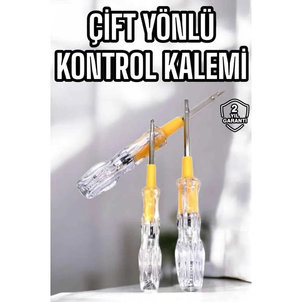 Çift Taraflı Elektrik Kontrol Kalemi Şeffaf Tornavida