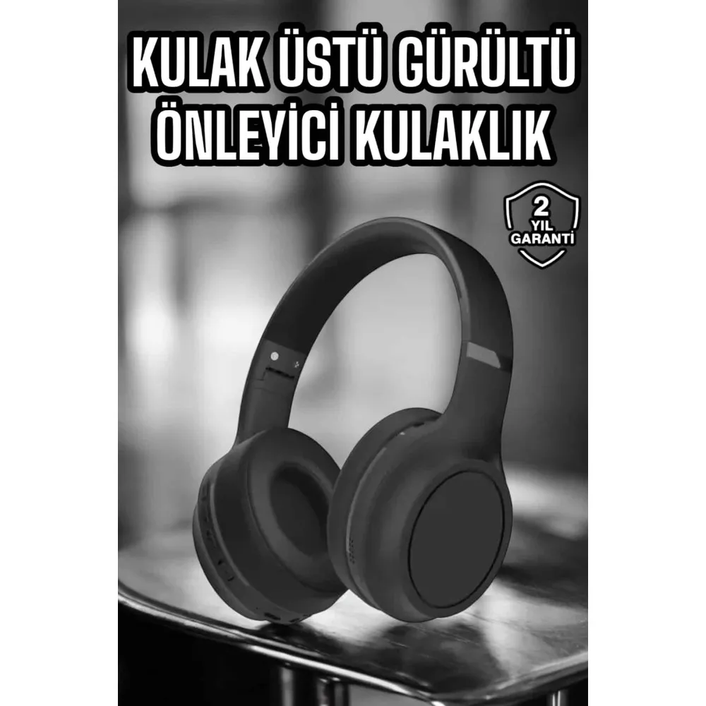 Kulak Üstü Kablosuz Bluetooth Kulaklık Gürültü Önleyici Ayarlanabilir