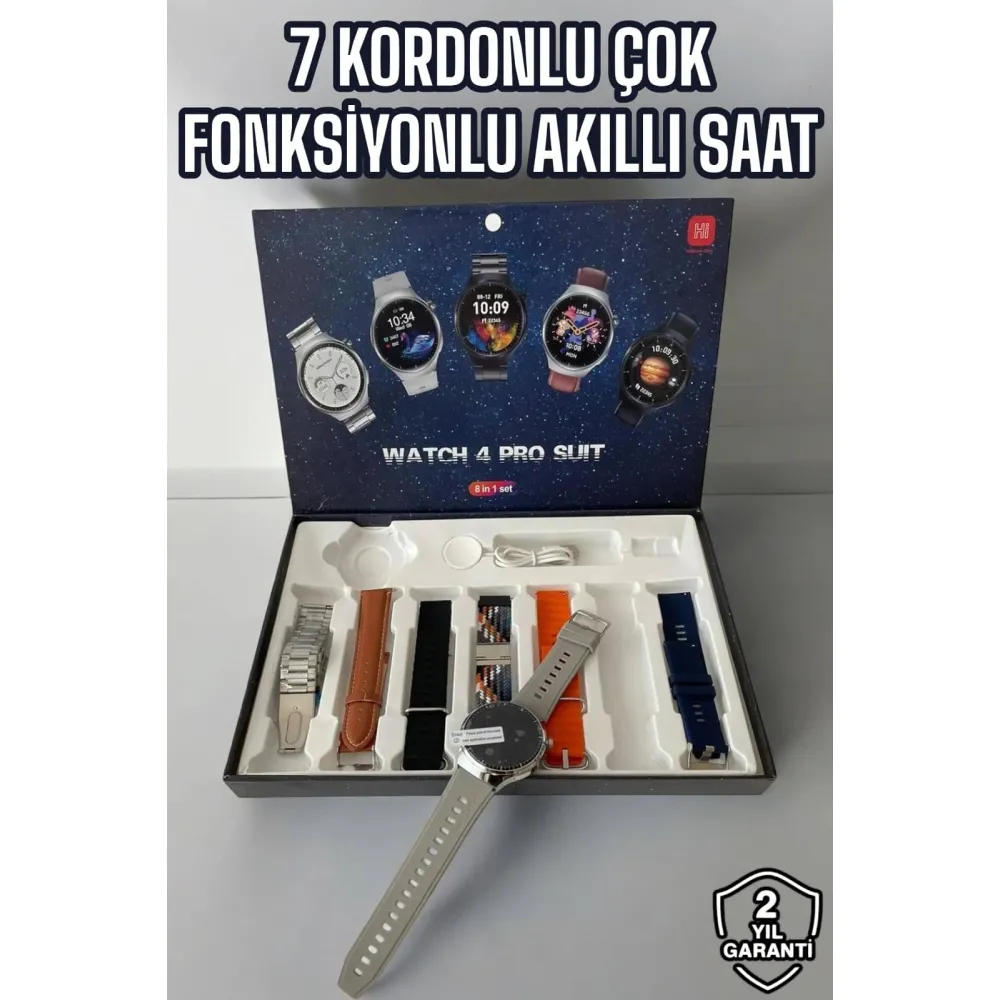 Akıllı Saat 7 Kordonlu Yeni Nesil Arama Cevaplayan Çok Fonksiyonlu