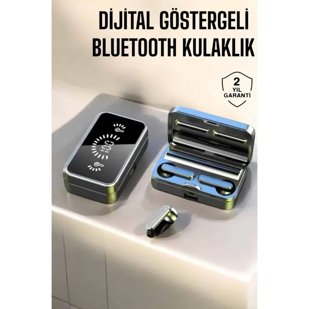 Aynalı Bluetooth Kulaklık Telefon Standlı Dijital Göstergeli