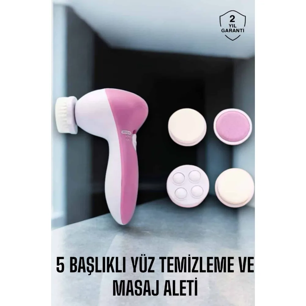 Taşınabilir Yüz Temizleme Cihazı Masaj, Peeling, Temizlik 5 Başlıklı